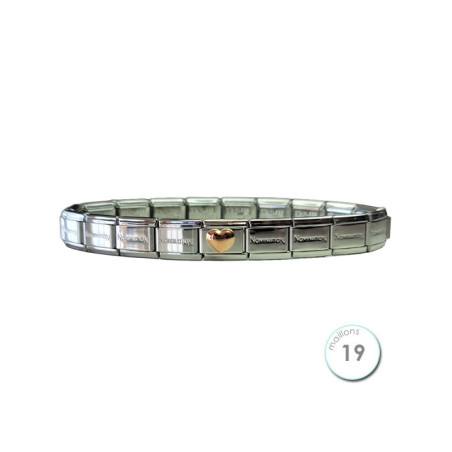 Bracelet Nomination base Acier et coeur bombé Or Rose