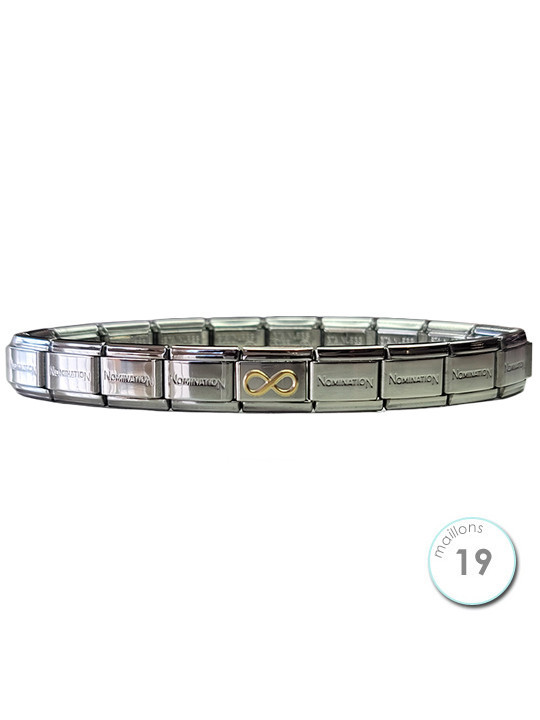 Bracelet Nomination base Acier et Infini Or