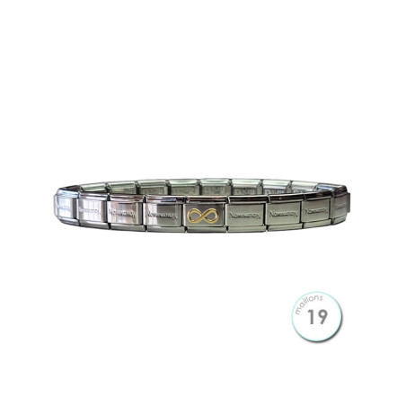 Bracelet Nomination base Acier et Infini Or