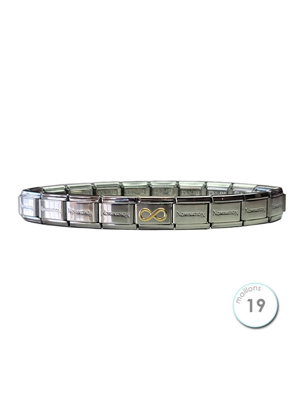 Bracelet Nomination base Acier et Infini Or