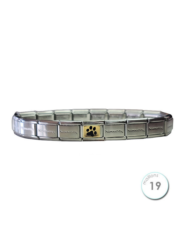 Bracelet Nomination base Acier et Patte de Chien Or