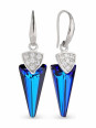 Boucles d'oreilles Spark Argent et cristaux motif glaive bleu | UB Bijoux