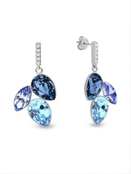 Boucles D'oreilles Argent et Cristaux Bleus Spark | UB Bijoux