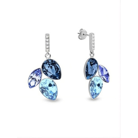 Boucles D'oreilles Argent et Cristaux Bleus Spark | UB Bijoux