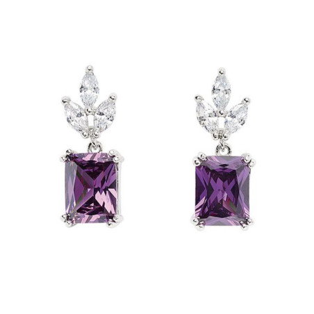 Boucles d'Oreilles Argent et Oxydes de Zirconium Go Mademoiselle | UB Bijoux