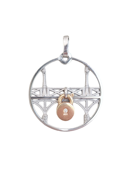 Pendentif Or Blanc et Cadena Or Rose Tournaire Lock & Love | UB Bijoux