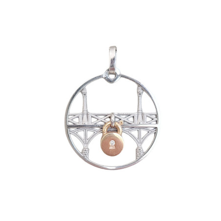 Pendentif Or Blanc et Cadena Or Rose Tournaire Lock & Love | UB Bijoux