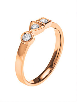 Bague Trilogie Sens Or Rose 0.15 carats Tournaire | UB Bijoux