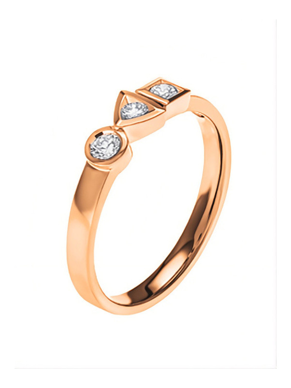 Bague Trilogie Sens Or Rose 0.15 carats Tournaire | UB Bijoux