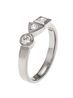 Bague Trilogie Sens Or Blanc 0.3 carats Tournaire | UB Bijoux
