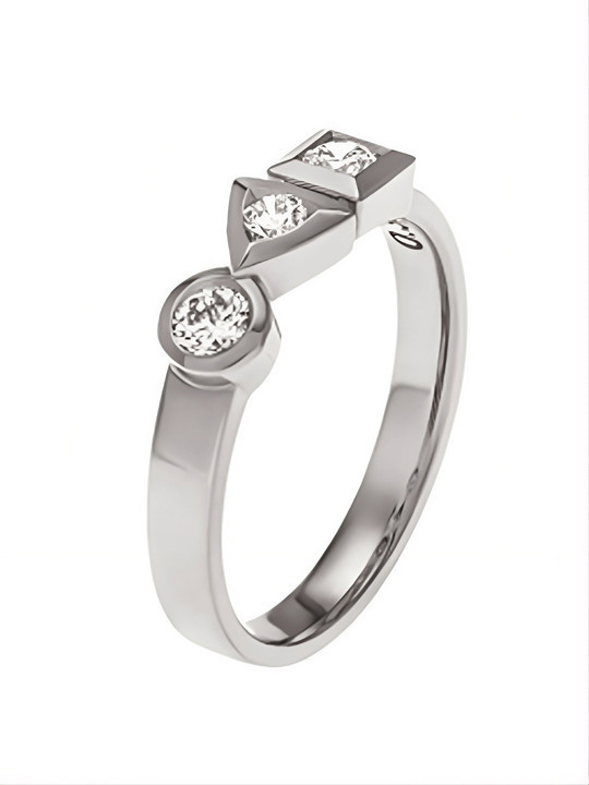 Bague Trilogie Sens Or Blanc 0.3 carats Tournaire | UB Bijoux