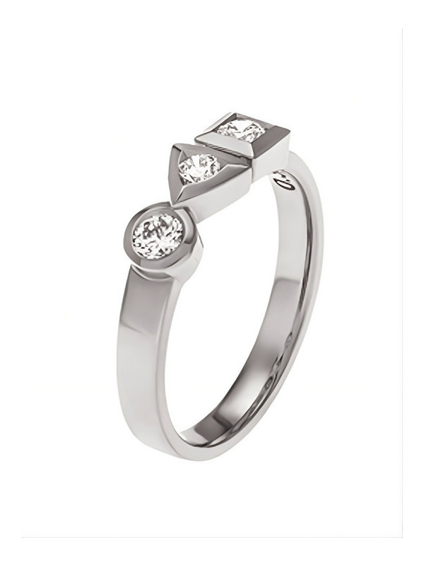 Bague Trilogie Sens Or Blanc 0.3 carats Tournaire | UB Bijoux