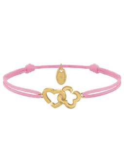 Bracelet Argent Doré Cordon Rose Charles Garnier Passion | UB Bijoux