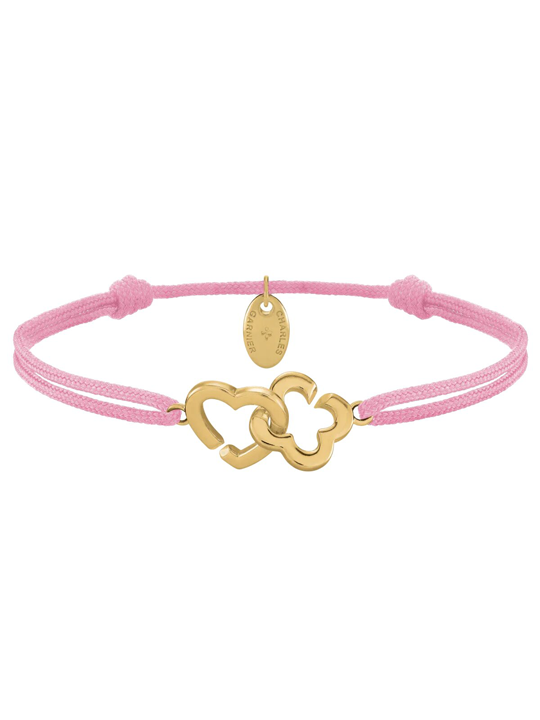 Bracelet Argent Doré Cordon Rose Charles Garnier Passion | UB Bijoux