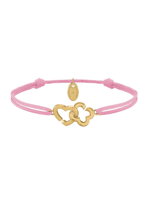 Bracelet Argent Doré Cordon Rose Charles Garnier Passion | UB Bijoux