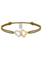 Bracelet Argent Bicolore Cordon Taupe Charles Garnier Passion | UB Bijoux