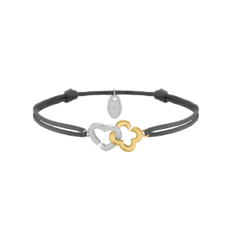 Bracelet Argent Bicolore Cordon Gris Charles Garnier Passion | UB Bijoux