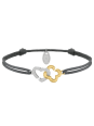 Bracelet Argent Bicolore Cordon Gris Charles Garnier Passion | UB Bijoux