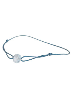 Bracelet Topaze Bleue Coussin Or Blanc et Cordon Bleu Bellon | UB Bijoux