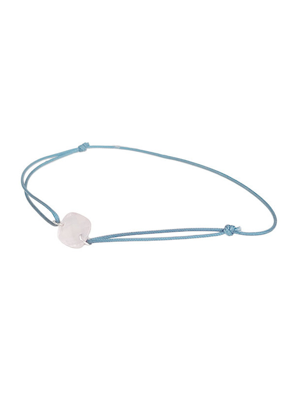 Bracelet Quartz Rose Coussin Or Blanc et Cordon Bleu Bellon | UB Bijoux