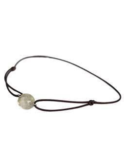 Bracelet Citrine Ovale Or Blanc et Cordon Bleu Bellon | UB Bijoux