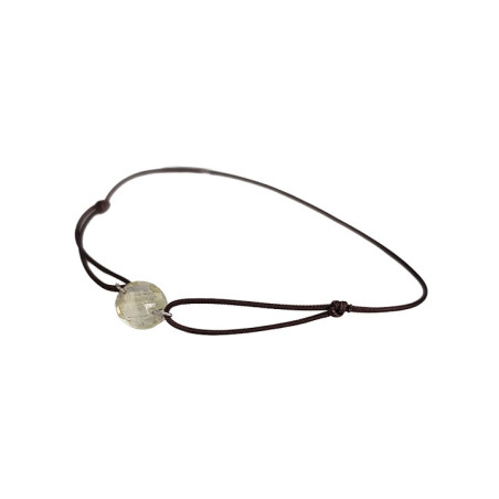 Bracelet Citrine Ovale Or Blanc et Cordon Bleu Bellon | UB Bijoux