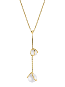 Collier Argent Doré et Perles Blanches Jourdan Lyse | UB Bijoux