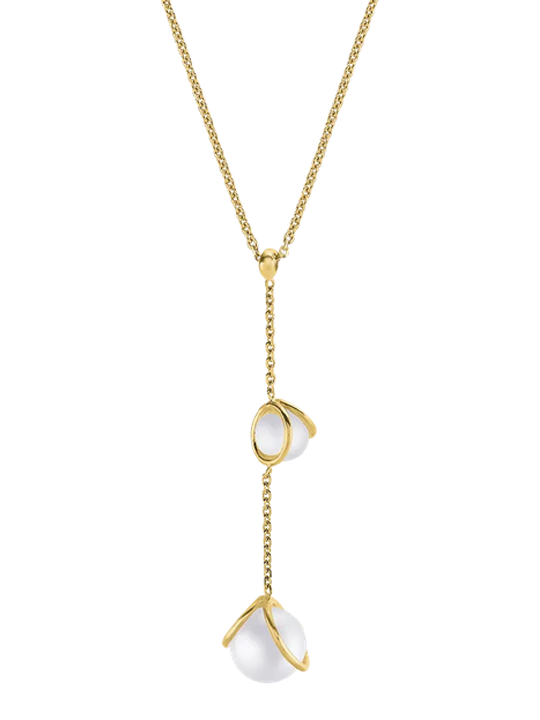 Collier Argent Doré et Perles Blanches Jourdan Lyse | UB Bijoux