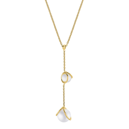 Collier Argent Doré et Perles Blanches Jourdan Lyse | UB Bijoux
