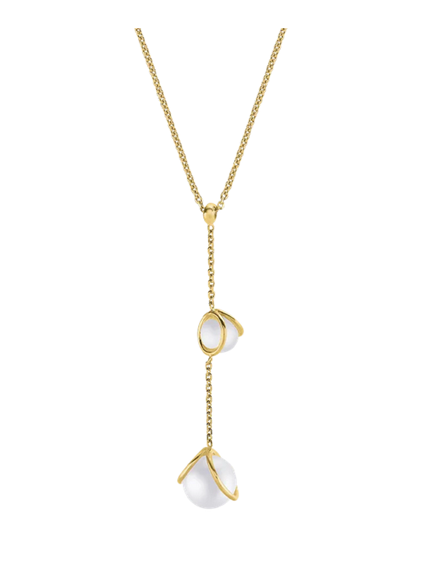 Collier Argent Doré et Perles Blanches Jourdan Lyse | UB Bijoux