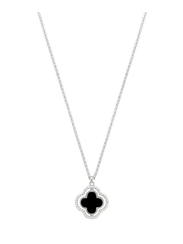 Collier Réversible Argent Oxydes de Zirconium Nacre et Onyx Charles Garnier | UB Bijoux