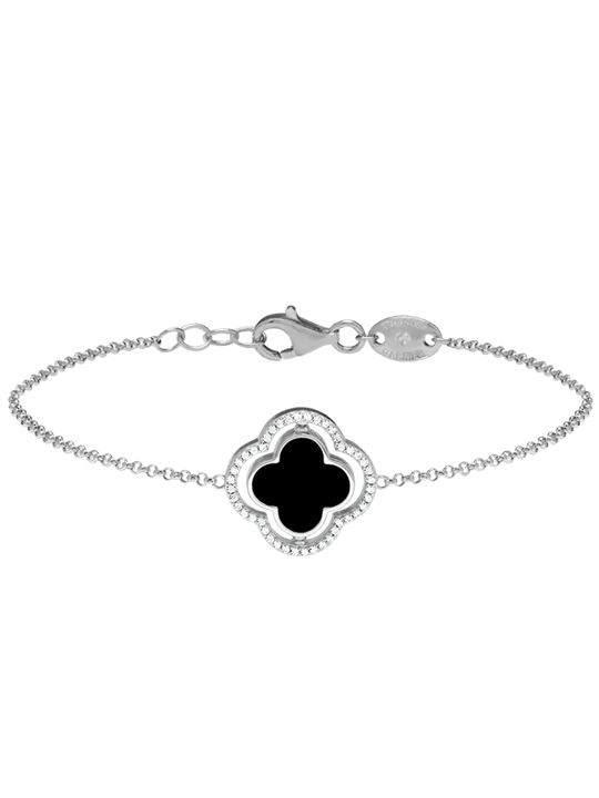 Bracelet Réversible Argent Oxydes de Zirconium Nacre et Onyx Charles Garnier | UB Bijoux