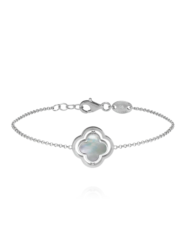 Bracelet Réversible Argent Oxydes de Zirconium Nacre et Onyx Charles Garnier | UB Bijoux
