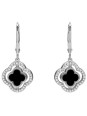 Boucles d'Oreilles Réversibles Argent Oxydes de Zirconium Nacre et Onyx Charles Garnier | UB Bijoux