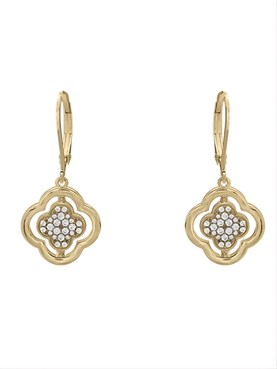Boucles d'Oreilles Réversibles Argent Doré Oxydes de Zirconium et Nacre Charles Garnier | UB Bijoux