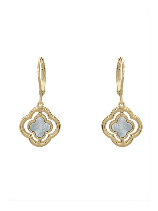 Boucles d'Oreilles Réversibles Argent Doré Oxydes de Zirconium et Nacre Charles Garnier | UB Bijoux