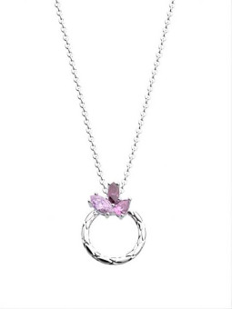 Collier Couleur Argent Pierres Roses et Violettes Les Georgettes | UB Bijoux
