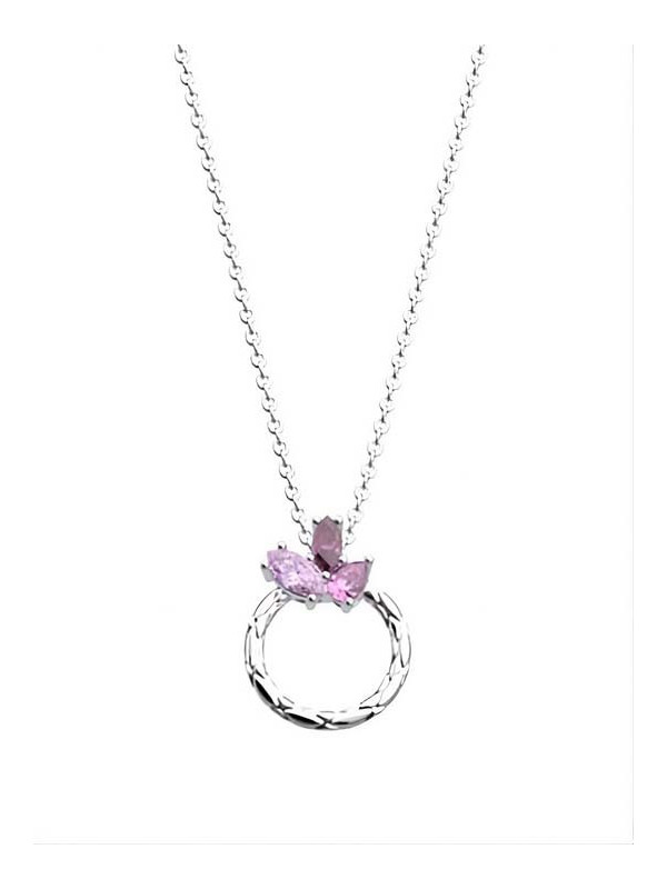 Collier Couleur Argent Pierres Roses et Violettes Les Georgettes | UB Bijoux