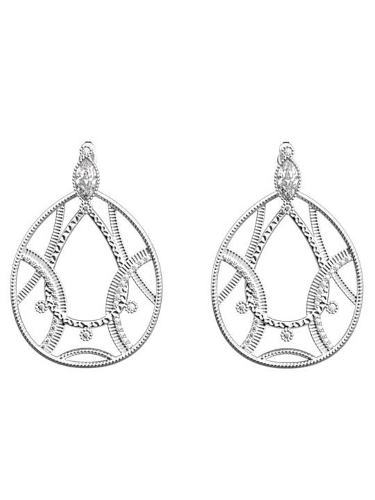 Boucles d'Oreilles Couleur Argent Sultane Les Georgettes | UB Bijoux