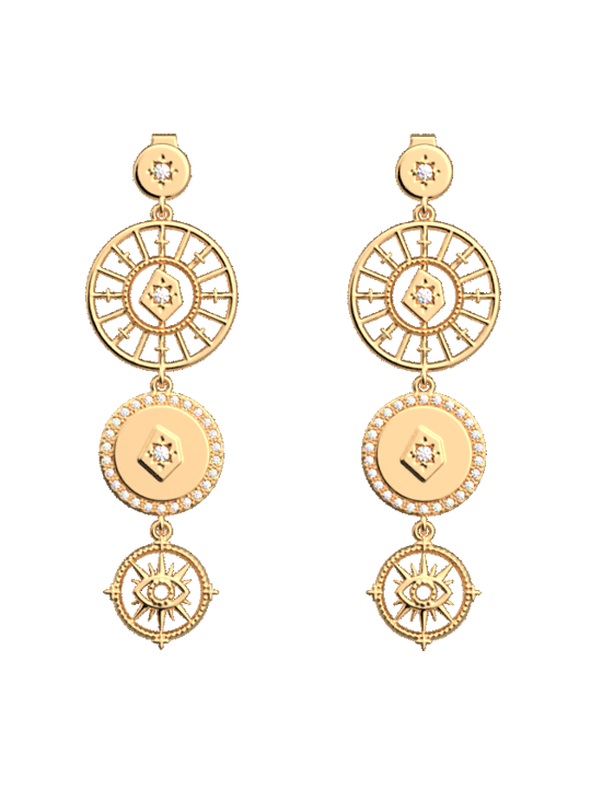 Boucles d'Oreilles Dorées Astrale Les Georgettes | UB Bijoux