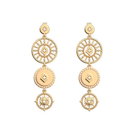 Boucles d'Oreilles Dorées Astrale Les Georgettes | UB Bijoux