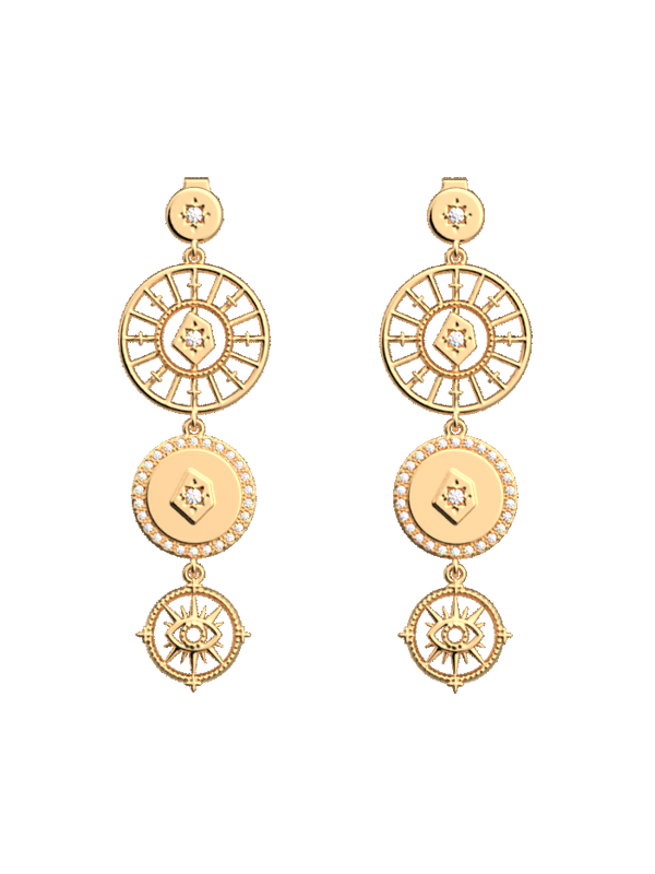 Boucles d'Oreilles Dorées Astrale Les Georgettes | UB Bijoux