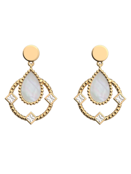 Boucles d'Oreilles Dorées Constance Les Georgettes | UB Bijoux