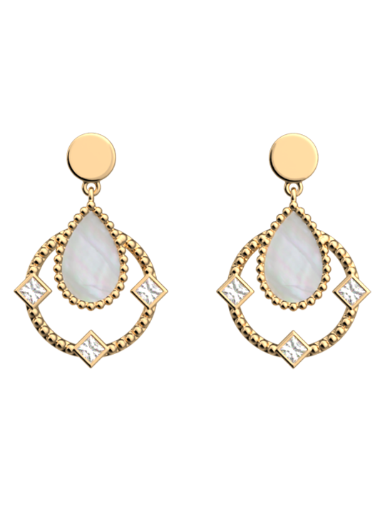 Boucles d'Oreilles Dorées Constance Les Georgettes | UB Bijoux