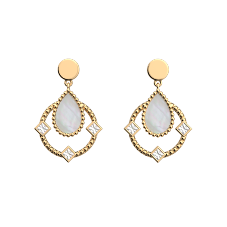 Boucles d'Oreilles Dorées Constance Les Georgettes | UB Bijoux