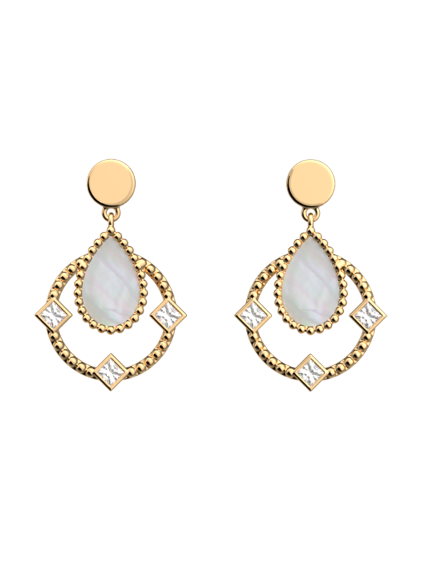 Boucles d'Oreilles Dorées Constance Les Georgettes | UB Bijoux