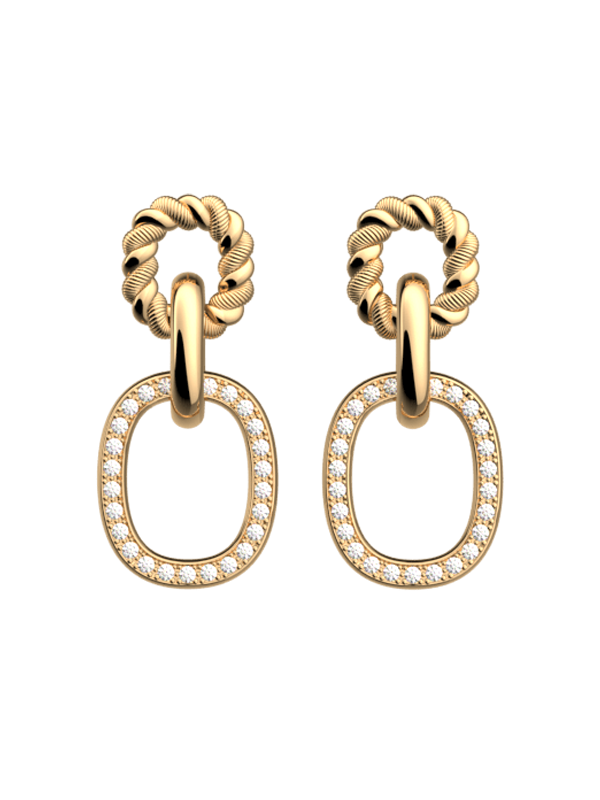 Boucle d'Oreilles Dorées Icone Les Georgettes | UB Bijoux