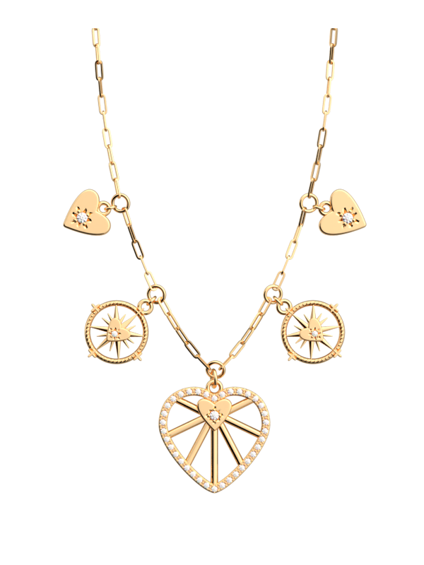 Collier Doré Coeur Céleste Les Georgettes | UB Bijoux