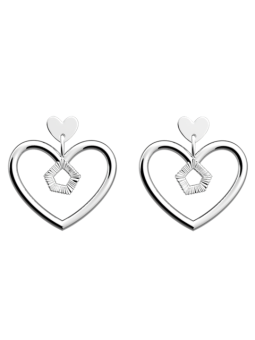 Boucles d'Oreilles Couleur Argent Girafe Coeur Les Georgettes | UB Bijoux