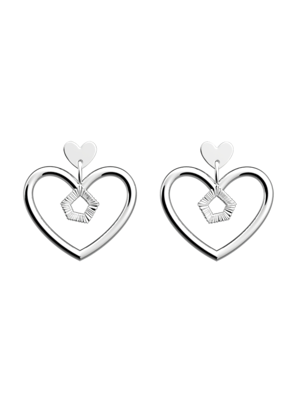 Boucles d'Oreilles Couleur Argent Girafe Coeur Les Georgettes | UB Bijoux